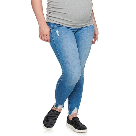 Maternity Sonoma Goods For LifeOver-The-Belly Jeggings - Size 4TLMAT - Picture 1 of 12